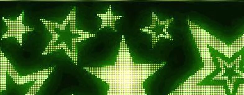 Image d'étoiles vertes pixelisées